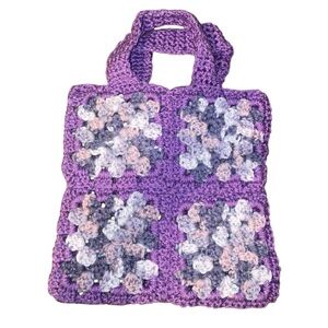 Handcrafted Purple Crochet Tote Bag